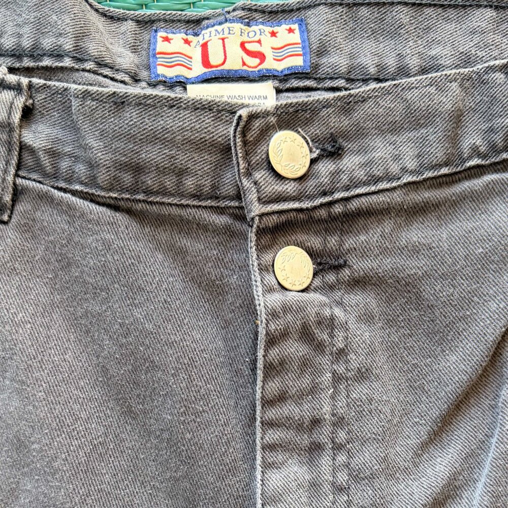 A Time For Us Vintage 90s Black Denim Shorts Size 22 High Rise Mom Shorts Plus - Picture 3 of 6